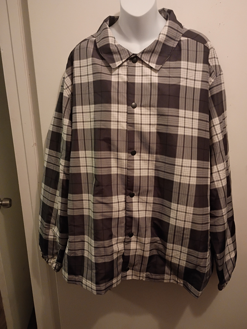 DSG Black and White Plaid Button-Up Jacket